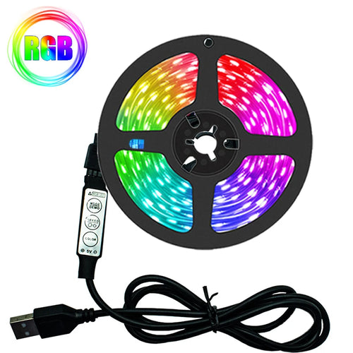 USB LED Strip Lights Color Changing 5050 RGB TV Backlight Flexible Lamp Tape For Room Decoration